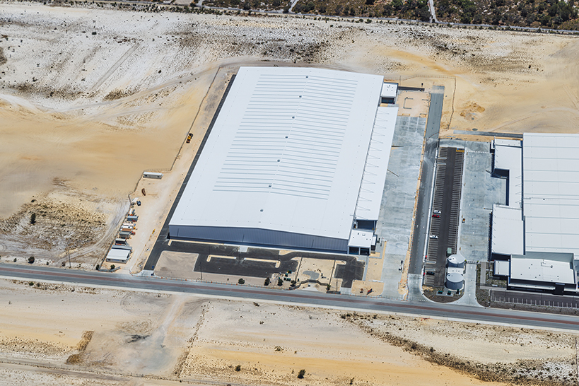 25,000m2 Speculative Facility, Centurion Place, Jandakot, Perth, Western Australia, Design & Construct Project, Capstone Construction, Warehouse, Office, Loading Dock, Carpark, Aerial, Industrial Development, Project Page